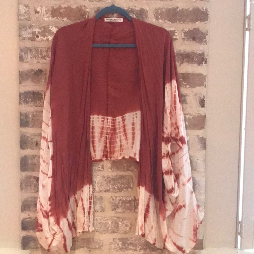 Red tie dye kimono! Also could use as cover up